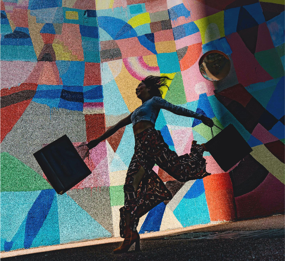 Woman with shopping bags